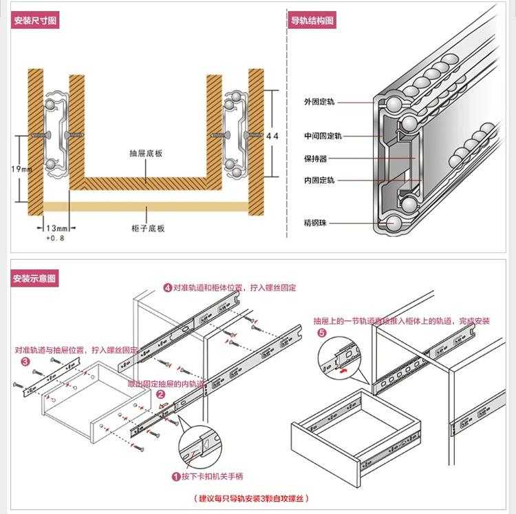 抽屜滑軌怎么安裝？抽屜滑軌安裝圖解